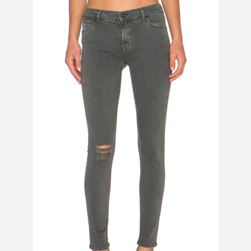 Mother The Charmer High Rise Skinny Jeans In Forest